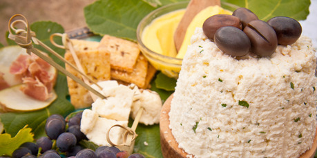 Feta with coriander seeds, chilli flakes, thyme and bay leaf. Photo / Jason Burgess