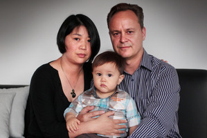 Amy Wang and Curtis Young were not told about little Jaden's fracture. Photo / Doug Sherring
