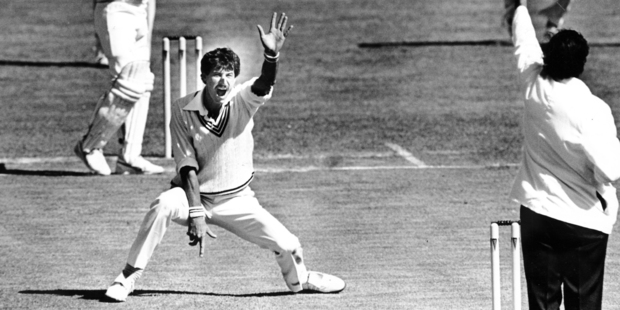Richard Hadlee after his 300th test wicket in 1986. Photo / NZ Herald