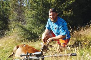 Owen Franks wears Stoney Creek's Blaze Blue shirt while hunting. Photo / Supplied