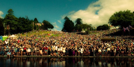 The crowd at Womad's Bowl Stage. Photo / Michael Flynn