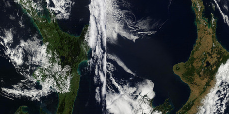 Satellite images showing the impact of the drought on the North Island.