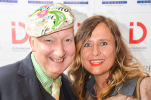 British milliner Stephen Jones with Dunedin clothing designer Tanya Carlson at the 2013 iD Dunedin Fashion Week Official Opening. Photo / Chris Sullivan