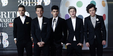 One Direction arrive at the Brit Awards. Photo/AP