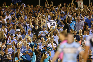 Sharks fans celebrate a try. Photo /Getty Images
