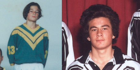 Sonny Bill Williams as a young Marist Saints league player (L) and in 2001 as a Junior Kiwis rep player. Photos / Supplied