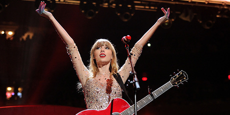 Taylor Swift in concert. Photo/AP