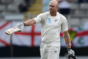 Peter Fulton celebrates reaching his century. Photo / Getty Images