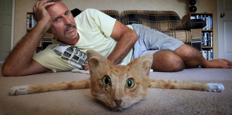 Taxidermist Andrew Lancaster is selling a rug made from a cat on Trade Me. Photo / John Borren
