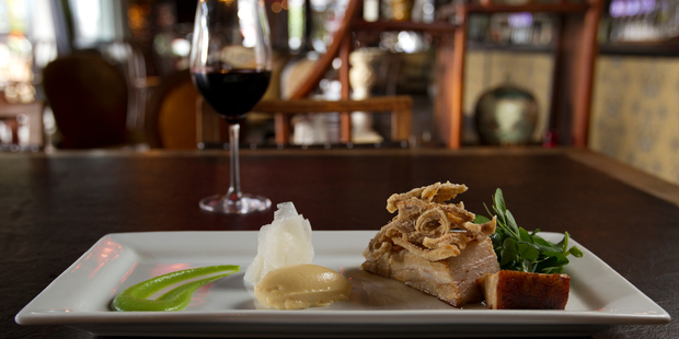 The Pork Belly from the Revelry Restaurant in Ponsonby, Auckland. Photo / Greg Bowker