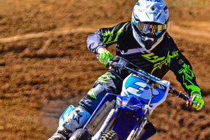 Te Puke's Logan Blackburn (Yamaha YZ125) was on fire at Pukekohe's third round of the series. Photo / Andy McGechan, BikesportNZ.com