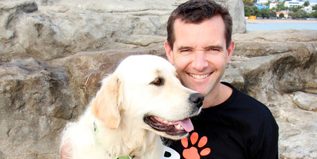 Golden retriever Cooper inspired Shane Bradley to set up his online pet store. Photo / Supplied