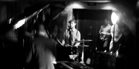 8pm Wednesday night, Myele Manzanza turn it on at CJC, the underground venue beneath Britomart. Photo / Dean Purcell
