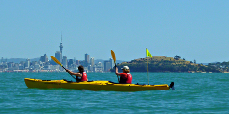 Explore the Hauraki Gulf aboard a sea kayak. Photo / Supplied