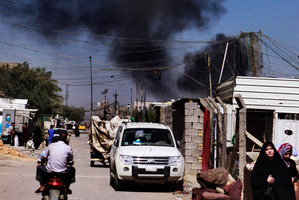 Smoke rises after a car bomb attack in Sadr City, Baghdad, Iraq. Photo / AP