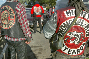 Two weeks ago patched Mongrel Mob and Black Power gang members clashed in the New Brighton Mall. Photo / File / Brett Phibbs