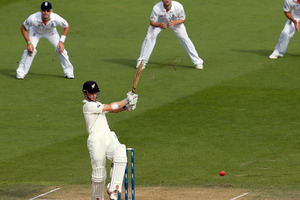 Kane Williamson brought up a half century in the morning session. Photo / Getty Images