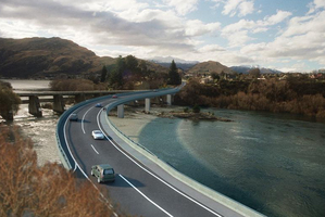 An artist's impression of the proposed Kawarau Falls bridge. Image / supplied