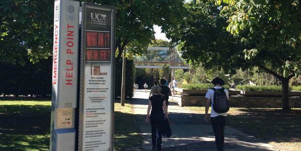 The University of Canterbury is installing 13, three-metre tall security towers across two campuses. Photo/ Supplied