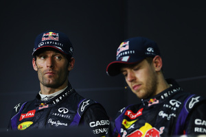 Mark Webber doesn't bother to mask his fury at race winner Sebastian Vettel after the Malaysian Grand Prix. Photo / Getty Images