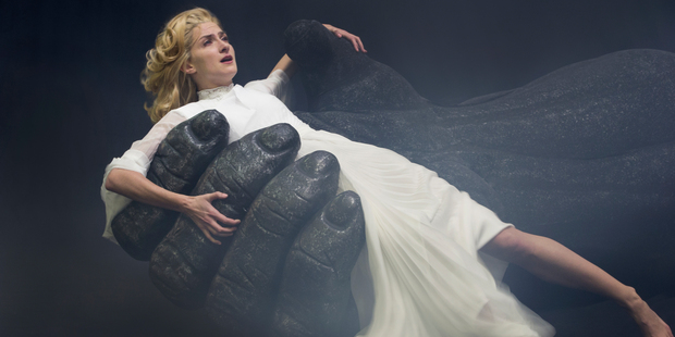Esther Hannaford as Ann Darrow in King Kong's Hand from the Melbourne production of the 'King Kong' musical. Photo / James Morgan