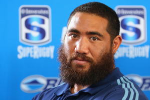 Blues prop Charlie Faumuina was injured against the Waratahs and could be out for six weeks. Photo / Getty Images