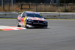 Jamie Whincup and Eric Thompson check out the revamped circuit. Photo / Ross Land