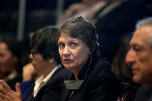 United Nations Development Program Administrator Helen Clark will speak today. Photo / AP