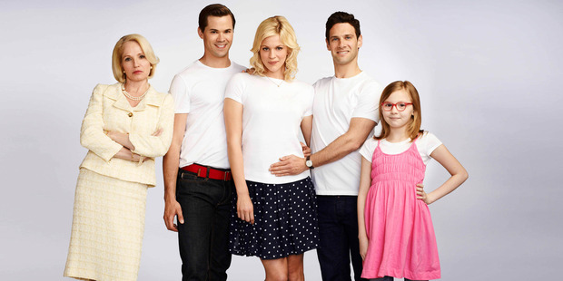 The cast of New Normal must cope with a script that leads from cute to crude. Photo / Supplied