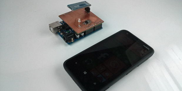 InfinityTek's wristband sensor measures UV radiation and communicates information to a Windows smartphone app. Photo / Supplied