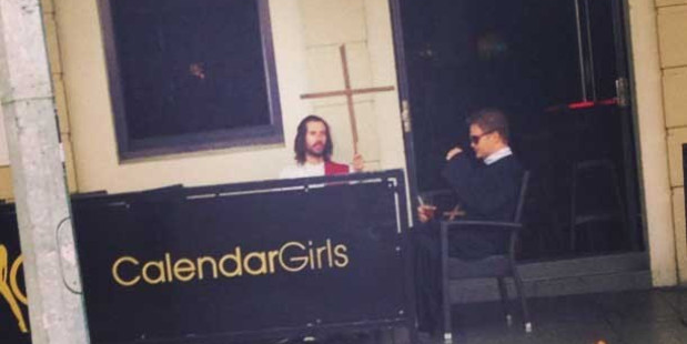 Jesus spreads the word in K Road on Good Friday. This must be the best B&B in the world. Photo / Supplied
