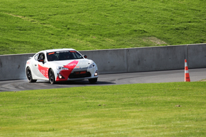 Neal Bates puts the TR 86 through its paces at Cromwell's new track, Highlands Motorsport. Picture / CORAL