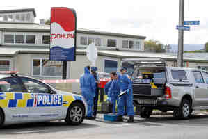 Police attended the scene outside Matamata Hospital. Photo / Christine Cornege