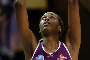 Firebirds super-shooter Romelda Aiken is a daunting opponent for the Mystics. Photo / Getty Images
