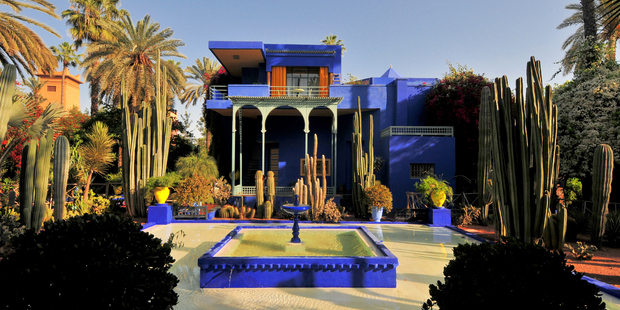 An example of the use of contrast between yellow and cobalt blue, a recurring theme in the Jardin Majorelle Garden in Marrakech, Morocco. Photo / Creative Commons