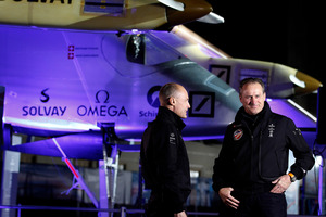 Bertrand Piccard, left, will share flying duties across the United States with Solar Impulse co-founder Andre Borschberg. Photo / AP