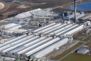 The aluminium smelter at Tiwai Point. Photo / NZ Herald