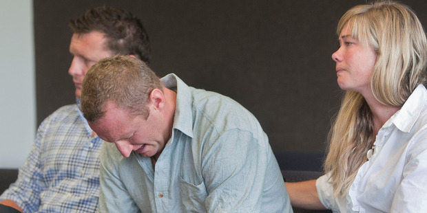 Gabrielle Molloy with Henry Worsp at the inquest into the death of her partner, James Dodds, who was hunting near Rotorua when Worsp, his mate, shot him. Photo / APN