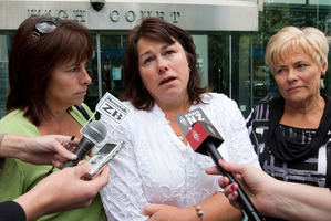 Robert Bryden's family, (from left) aunt Kay Milburn, mother Vicki Bryden and grandmother Dianne Ammundsen. Photo / Mark Mitchell
