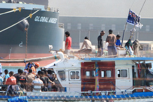 The fishing boat carrying 66 Sri Lankans was flying the New Zealand flag. Photo / Perth Sunday Times