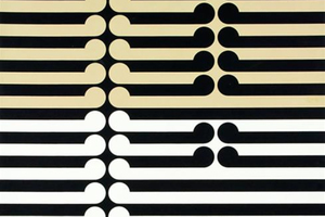 Gordon Walters' Tautahi (PVA and acrylic on canvas) fetched $439,000 at last night's auction. Picture / Supplied