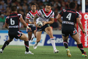 Sonny Bill Williams of the Roosters in action during the round two NRL match between the New Zealand Warriors and the Sydney Roosters at Eden Park. Photo / Getty Images.