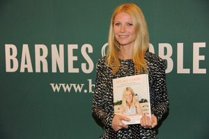 Gwyneth Paltrow poses with her new book It's All Good: Delicious, Easy Recipes That Will Make You Look Good and Feel Great.Photo / AP