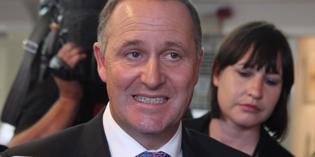 Prime Minister John Key during his media grilling over the appointment of GCSB head Ian Fletcher during his press conference in Porirua. Photo / Mark Mitchell