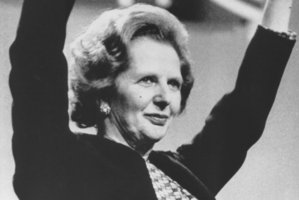 Margaret Thatcher at the British Embassy in Washington in 1977. Photo / NZ Herald