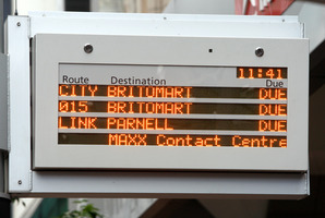 The $24.3 million "real-time" arrival indicator system has blighted the lives of Auckland bus users for 10 years. Photo / Brett Phibbs