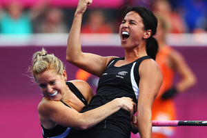 The New Zealand women's hockey team will be boosted by the return of captain Kayla Sharland when they take on the United States in their final group match tomorrow. Photo / Getty Images.