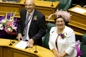 Green co-leader Metria Turei and MP Kevin Hague in the House for the final reading of the Marriage Amendment Bill at Parliament. Photo / Mark Mitchell
