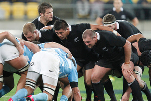 Scrums could soon be a contest again. Photo / Mark Mitchell