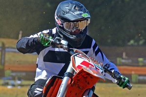 Tauranga's Aaron Wiltshier (KTM) is among the title favourites in the 15-16 years' 125cc class. Photo by Andy McGechan, BikesportNZ.com